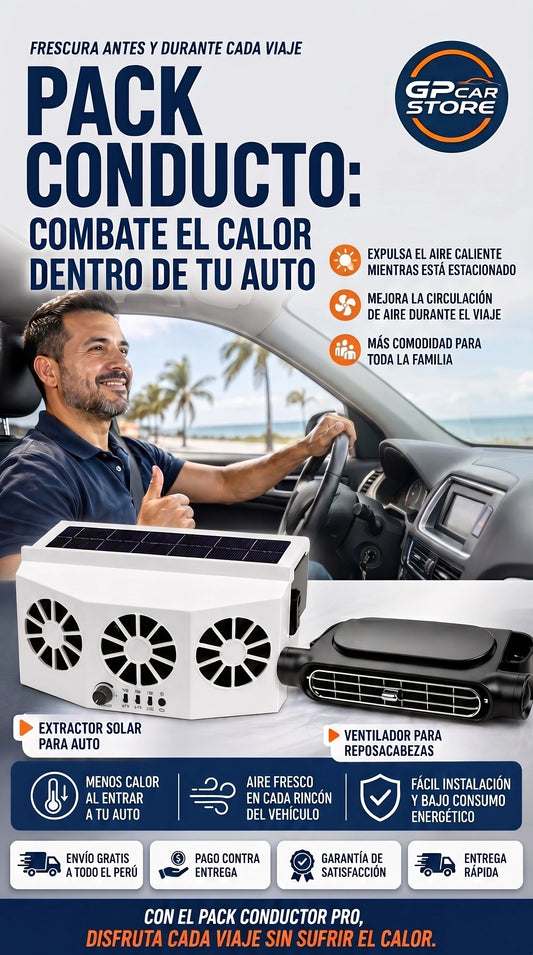 Pack Conductor Pro | Extractor Solar + Ventilador de Cabecera